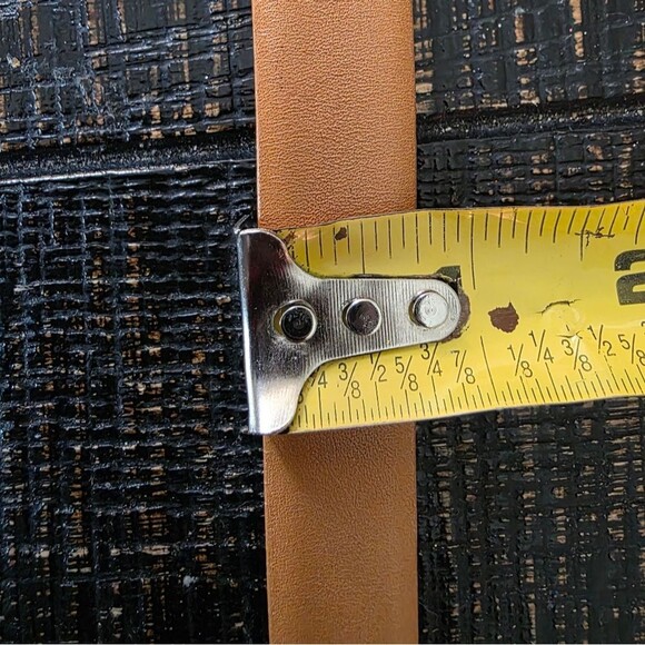 Vintage H Leather Gold Bubble Buckle Tan Belt Capsule Logo “H” Sz 8